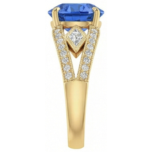 Afbeelding in Gallery-weergave laden, Ceylon Sapphire Ronde Diamanten 3.76 Ct Ring Antieke Stijl