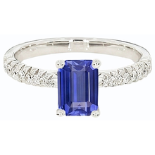 Afbeelding in Gallery-weergave laden, echte round saffier 3.75karaat ring close-up detail