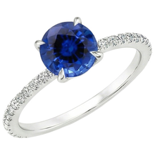 Afbeelding in Gallery-weergave laden, Ceylon Sapphire Verlovingsring Met Accenten 2,50 Karaat Goud 14K