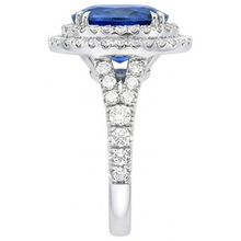 Afbeelding in Gallery-weergave laden, echte round saffier 4karaat ring profielweergave