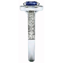 Afbeelding in Gallery-weergave laden, Ceylon blauwe saffier en Natuurlijke echte diamanten ( niet in een laboratorium gekweekt ) jubileum ring nieuw wit goud 14k