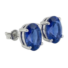 Afbeelding in Gallery-weergave laden, IGI GECERTIFICEERDE Ceylonese Kleur Saffier 8 Karaat Oorknoppen Steker Paar Oorbellen Witgoud 14K Sieraden