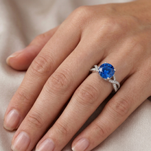 Afbeelding in Gallery-weergave laden, echte round diamant 3karaat ring op wit