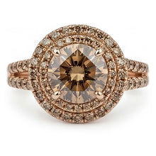 Afbeelding in Gallery-weergave laden, Champagne Woestijn Diamant Bruidsring – Fijne Diamant 4 karaat