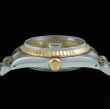 Afbeelding in Gallery-weergave laden, Champagne Stok-wijzerplaat Datumjust dames Rolex roestvrij staal en gouden jubileumrol