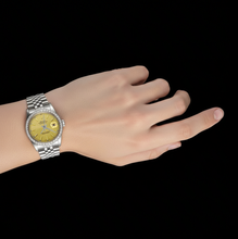 Afbeelding in Gallery-weergave laden, Champagne Stok wijzerplaat Datumjust herenhorloge roestvrij staal Rolex SNELLE INSTELLING