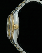 Afbeelding in Gallery-weergave laden, Champagne stok Wijzerplaat Datumjust dameshorloge Rolex roestvrij staal & gouden jubileum