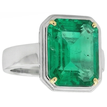 Afbeelding in Gallery-weergave laden, Premium Fijne Smaragd Gekleurde Steen Ring 4 karaat – profielaanzicht