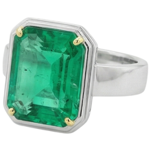 Afbeelding in Gallery-weergave laden, Premium Fijne Smaragd Gekleurde Steen Ring 4 karaat – bovenaanzicht