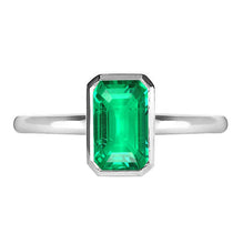 Afbeelding in Gallery-weergave laden, Edelsteen Ring 14K Witgoud met Smaragd – hoofdaanzicht