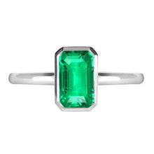 Afbeelding in Gallery-weergave laden, Edelsteen Ring 14K Witgoud met Smaragd – hoofdaanzicht