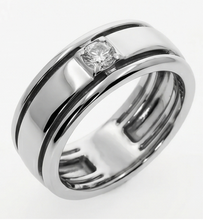 Afbeelding in Gallery-weergave laden, Comfort Geschikt Heren Band Diamant Ring Voor Mannen