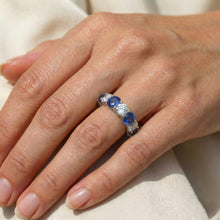 Afbeelding in Gallery-weergave laden, Comfort Fit saffier en Natuurlijke echte diamanten ( niet in een laboratorium gekweekt ) band 2,75 karaat witgoud