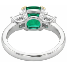Afbeelding in Gallery-weergave laden, Designer Fijne Smaragd Gekleurde Steen Ring 3,50 karaat – achteraanzicht