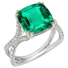 Afbeelding in Gallery-weergave laden, Luxe Smaragd Edelsteen Ring 3,50 karaat – hoekaanzicht