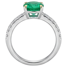 Afbeelding in Gallery-weergave laden, Edelsteen Ring Bicolor 14K Goud met Smaragd – achteraanzicht
