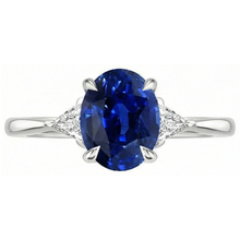 Afbeelding in Gallery-weergave laden, echte oval diamant 3karaat ring profielweergave