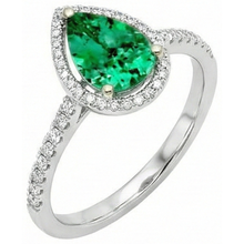 Afbeelding in Gallery-weergave laden, Damesring 5.25 Karaat Groene Smaragd GIA en Natuurlijke uit de aarde gewonnen Diamant Ring Witgoud 14K