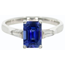 Afbeelding in Gallery-weergave laden, echte saffier 3karaat ring close-up detail