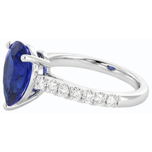 Afbeelding in Gallery-weergave laden, echte round saffier 4karaat ring profielweergave