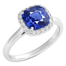 Afbeelding in Gallery-weergave laden, echte round saffier 4karaat ring vooraanzicht