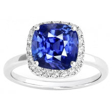Afbeelding in Gallery-weergave laden, echte round saffier 4karaat ring close-up detail