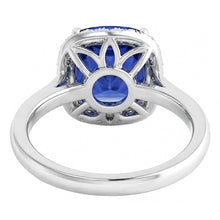 Afbeelding in Gallery-weergave laden, echte round saffier 4karaat ring profielweergave
