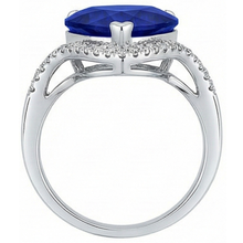 Afbeelding in Gallery-weergave laden, IGI GECERTIFICEERDE Dames Hart Edelsteen Ceylon Kleur Saffier Ring 6 Karaat Gedraaide Stijl