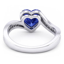Afbeelding in Gallery-weergave laden, Dames Hart Edelsteen Ceylon Sapphire Ring Spanning Stijl 3 Karaat