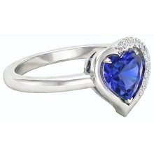 Afbeelding in Gallery-weergave laden, Dames Hart Edelsteen Ring Blauwe Saffier 2 Karaat Prong Set Diamanten