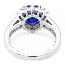 Afbeelding in Gallery-weergave laden, Dames Natuurlijke echte diamant ( niet in het laboratorium gekweekt )en juwelen hart Ceylon saffier ring 3,50 karaat