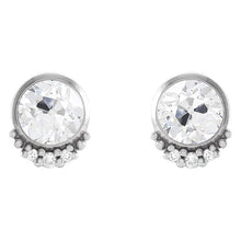 Afbeelding in Gallery-weergave laden, Dames Oorknopjes Oud Geslepen Echt Diamanten ring set 5 Karaat wit Goud 14k