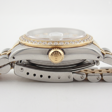 Afbeelding in Gallery-weergave laden, Natuurlijke Dames Rolex Datejust Horloge Diamanten Witte Wijzerplaat Lunette