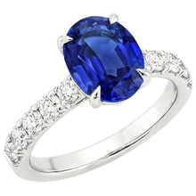 Afbeelding in Gallery-weergave laden, echte round diamant 4karaat ring zijaanzicht