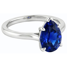 Afbeelding in Gallery-weergave laden, echte pear saffier 1karaat ring bovenaanzicht