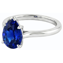 Afbeelding in Gallery-weergave laden, echte pear saffier 1karaat ring profielweergave