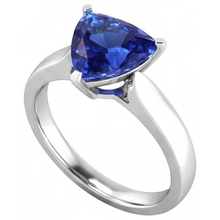 Afbeelding in Gallery-weergave laden, echte trillion saffier 1.50karaat ring close-up detail
