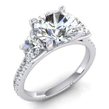 Afbeelding in Gallery-weergave laden, Dames Verloving Ring Rond Natuurlijke Diamant