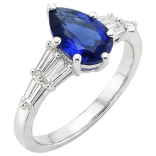 Afbeelding in Gallery-weergave laden, echte pear diamant 4karaat ring bovenaanzicht
