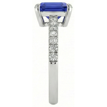 Afbeelding in Gallery-weergave laden, Dames IGI GECERTIFICEERDE Diamanten Ring met Asscher Geslepen Sri Lanka Kleur Saffier 9.25 Karaat Goud