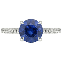 Afbeelding in Gallery-weergave laden, echte round diamant 2.50karaat ring zijaanzicht