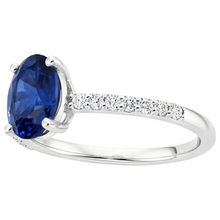 Afbeelding in Gallery-weergave laden, Dames edelsteen ring ovaal geslepen met Natuurlijke echte diamanten ( niet in een laboratorium gekweekt ) accenten 5 karaat