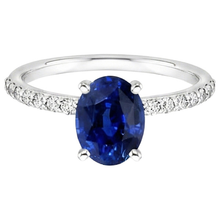 Afbeelding in Gallery-weergave laden, Dames edelsteen ring ovaal geslepen met Natuurlijke echte diamanten ( niet in een laboratorium gekweekt ) accenten 5 karaat