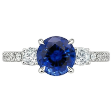 Afbeelding in Gallery-weergave laden, echte round diamant 3karaat ring close-up detail