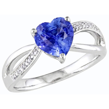 Afbeelding in Gallery-weergave laden, Dames hart edelsteen blauwe saffier ring 3,50 karaat gespleten schacht sieraden