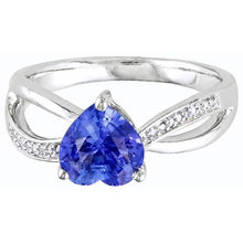 Afbeelding in Gallery-weergave laden, Dames hart edelsteen blauwe saffier ring 3,50 karaat gespleten schacht sieraden