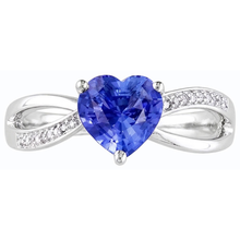 Afbeelding in Gallery-weergave laden, Dames hart edelsteen blauwe saffier ring 3,50 karaat gespleten schacht sieraden