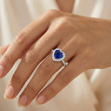 Afbeelding in Gallery-weergave laden, echte round diamant 4karaat ring met diamantaccenten