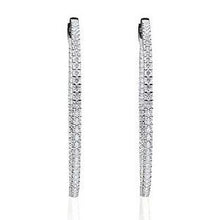 Afbeelding in Gallery-weergave laden, Dames Hoepel Oorbellen F VVS1 4.30 Karaat Echt Diamanten Wit Goud 14K