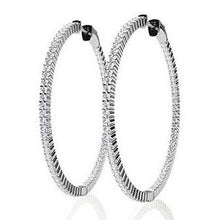 Afbeelding in Gallery-weergave laden, Dames Hoepel Oorbellen F VVS1 4.30 Karaat Echt Diamanten Wit Goud 14K